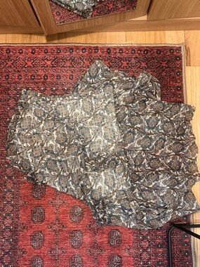 Veronica Beard Blue, Brown and Cream Paisley Blouse